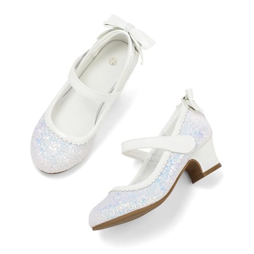 Image of K KomForme Girls Dress Shoes Toddler Glitter Mary Jane Heels | Princess Pumps,Party Wedding Shoes
