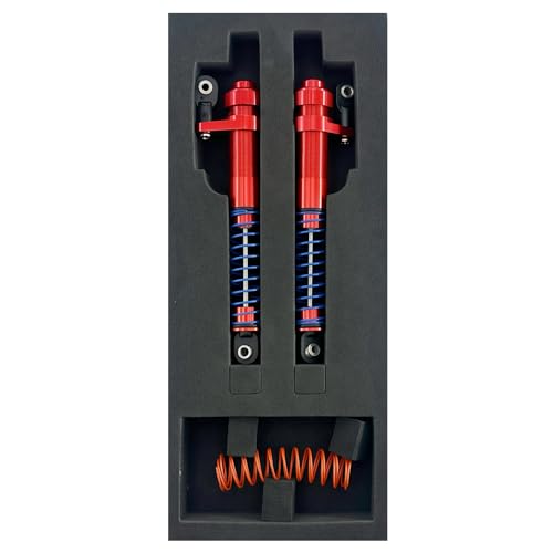 Adjustable Threaded Oil Shock Absorbers 80–100mm with Offset Cap, Aluminum Dampers for 1/10 RC Crawler, 2PCS (Red) by ZELIYOON - Used condition - Image 7
