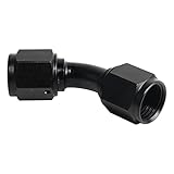 PLUSUTV 6AN Female to 6AN Female Flare 45 Degree Swivel Coupling Fuel Oil Fitting Pipe Connector Alu