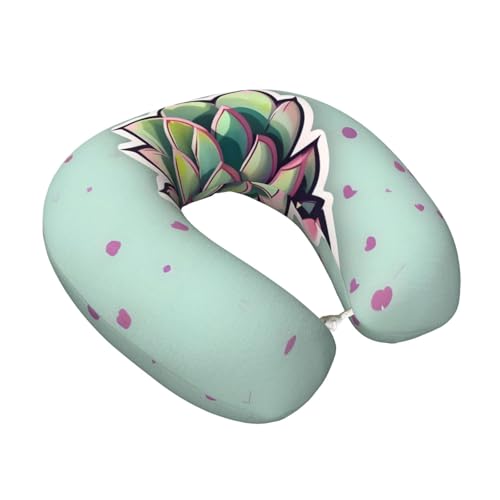 Almohada U de espuma viscoelástica negra ajustable miniatura 2