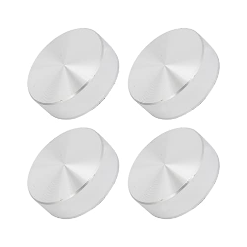 METALLIXITY Solid Aluminum Disc (M6x30mmx10mm) 4Pcs, Glass Table Top Adapter Aluminum Circle Disc - for Tea Bar, and Other Glass Furniture Accessories