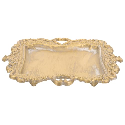 WRITWAA Placa de joyería de metal retro europea. crédito colgado oro cajón exhibición de joyas bandejas escritorio joyero vintage plato de joyería organizador de plato de anillo aleación