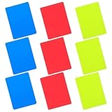 BESPORTBLE 9 Stück Schiedsrichter Farbkarten aus Extra Dickem PVC Rote Gelbe Blaue Disziplinarkarten für Fußball Sportwettbewerbe Robustes Spielleitungszubehör für Trainer und Schiedsrichter