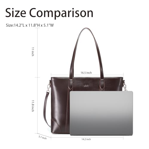 Bolso Tote de cuero para mujer, grande con múltiples bolsillos miniatura 3