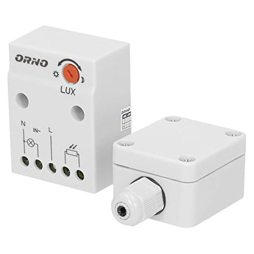 ORNO CR- 232 skymningsbrytare utomhus med extern sond i höljet, IP65, ljusintensitet LUX-anpassning