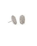Kendra Scott Ellie Stud Earrings for Women, Fashion Jewelry, Rhodium Plated, Platinum Drusy