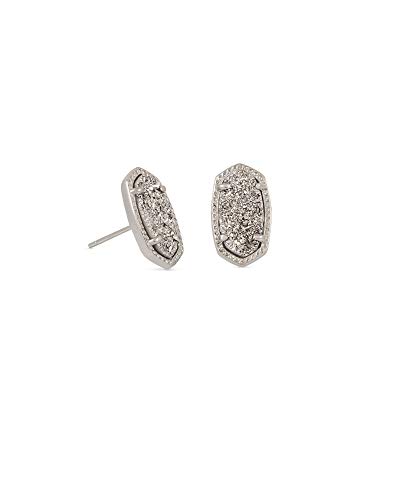 Kendra Scott Ellie Stud Earrings for Women, Fashion Jewelry, Rhodium Plated, Platinum Drusy