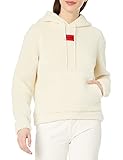 HUGO Women's Comfy Teddy Hooded Sweatshirt, Ivory, S