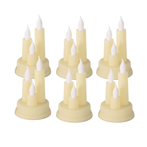 Bougies votives sans flamme LED 3 en 1 à piles blanc chaud