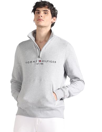 Image of Tommy Hilfiger Men Cotton High Neck Sweatshirt