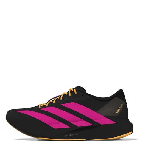 Image of adidas Adizero EVO SL Shoes Mens Road Running Black/Pink/Orange 8 UK