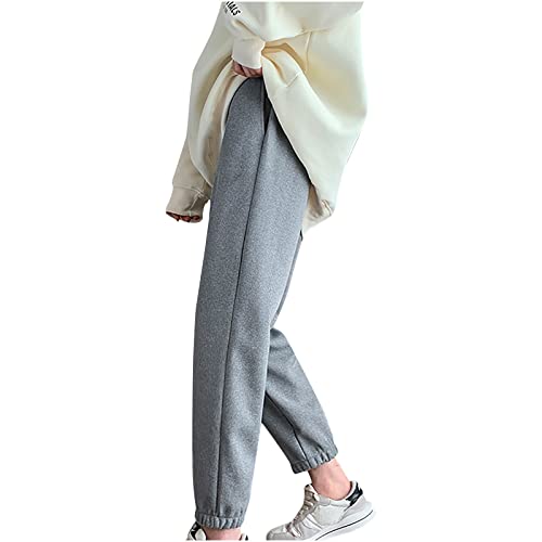 Hatoys Sweatpants for Women Elastic High Waist Leggings Pocketed Baggy Joggers Cuffed Lined Warm Winter Sport Pants