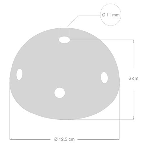 creative cables Kit rosone per lampadario da soffitto (ceramica bianca, Ø 130 mm, 7 fori) – Fissaggio per lampadari e sospensioni multiple – Design artigianale e made in Italy