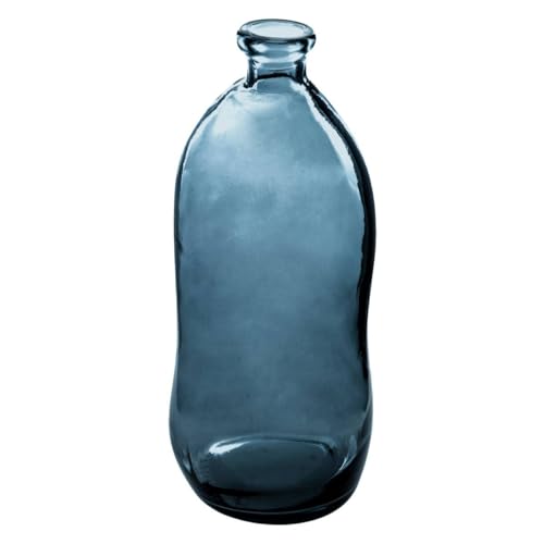 Atmosphera - Vase Dame Jeanne - Verre recyclé - Bleu Orage H73 cm