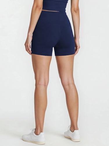 Image of Sfytt Women's High Waist Biker Shorts for Gym, Workout, Yoga & Running, 4 Inch Compression Activewear Shorts, Stretch Polyester Spandex Fabric