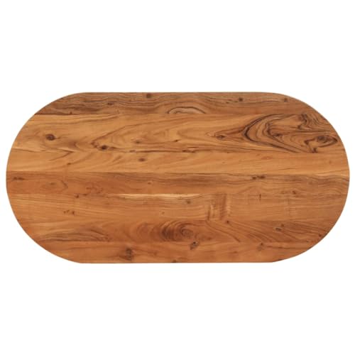 vidaXL Tischplatte, Holzplatte Holztischplatte Oval, Möbelplatte Platte für Beistelltisch Bartisch, Massivholzplatte Schreibtischplatte Ersatzplatte, 80x40x3,8cm Massivholz Akazie