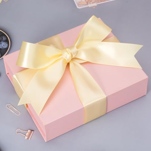 Image of ATRBB 25 Yards 1-1 /2 inch Buttermilk Satin Ribbon for Gift Wrapping | Wedding, Bows, Colorfast Polyester Fabric Thick Ribbon for Bouquets Party Decor Crafts Handmade Flower DIY