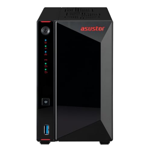 Asustor/DiscTech 10TB NAS Bundle: AS5402T NAS Server with 2x4TB SATA HDD and 4x500GB NVMe M.2 SSDs, 8GB RAM, Dual 2.5GbE LAN Ports