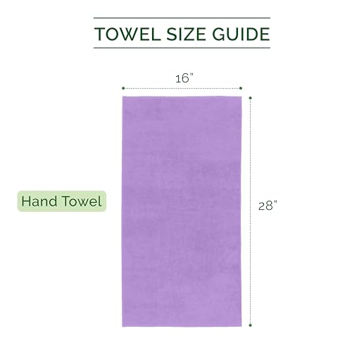 Image of Elegant Comfort Luxury 100% Turkish Cotton Corduroy Ribbed 4 Pack Hand Towel Set 16 x 28 Inch - Absorbent, Super Soft, Quick Dry, Premium Towels for Bathroom, Gym, Spa and Hotel Use, Lilac