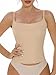 Artdear Women's Square Neck Tank Top Basic Spaghetti Straps Camisole Sexy Summer Cami Crop Tops Air Touch Fabric (X-Small, Nude)
