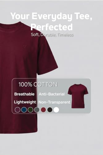 Image of Van Heusen Men's Crew Neck T-Shirt - Soft & Breathable Cotton | Regular Fit | Comfortable Everyday Casual Wear | Short Sleeves | Summer Favorite |Solid Colors | Style 60052|Available in Pack of 1 & 2