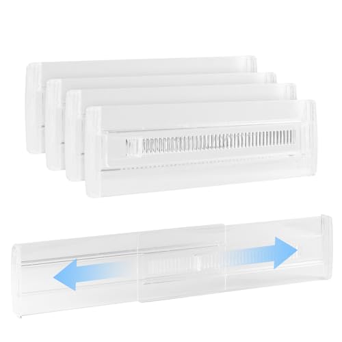 mobumeia Schubladentrenner Verstellba 4 Stück Transparente Kunststoff Schubladenteiler 28 8-50cm Erweiterbares Schubladen Organizer für Schrank Unterwäsche Socken Schreibtisch Organizer