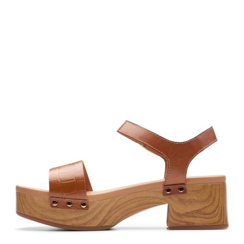 Clarks Women's, Sivanne Bay Sandal, 9.5, Tan Interest Leather3