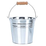 GLEAVI Cubo de Papas Fritas de Hojalata Mango de Madera Portátil Juego de 4 Piezas para Snacks y Refrigerios Cubo Multiuso para Alimentos para Cocina y Comedor