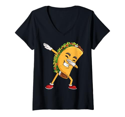Femme Dabbing Taco Cinco de Mayo Funny Mexican Dab Boys Kids T-Shirt avec Col en V