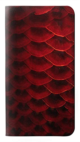 Etui cuir Google Pixel 10a au design écaille arowana rouge raffiné