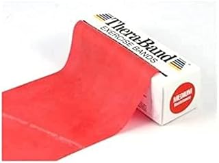 THERABAND Latex Resistance Band for Pilates, Home Gym, Rehab, Professional Physical Therapy & Fitness Equipment, 5.5 Metre, Red, Medium Beginner Level 4