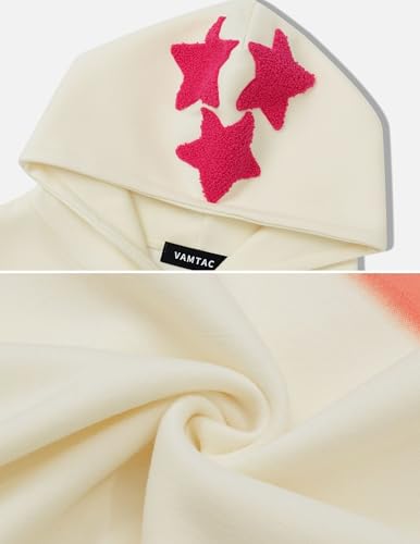 Vamtac Pink Star Hoodie Oversized Graphic Hoodies Unisex Y2K Long Sleeve Pocket Pullover Fall Hoodie 2025 Trendy Tops