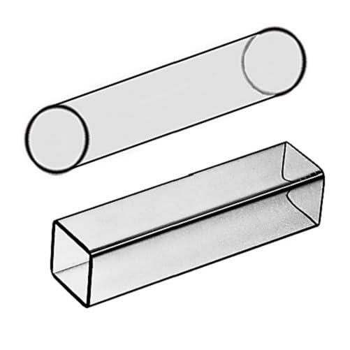 0.748"id (19mm) Square Trubore Precision Glass tubing, 250mm Length, 24mm od