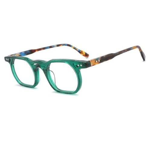 Monture de lunettes à rivets acétate transparente au design ovale vintage
