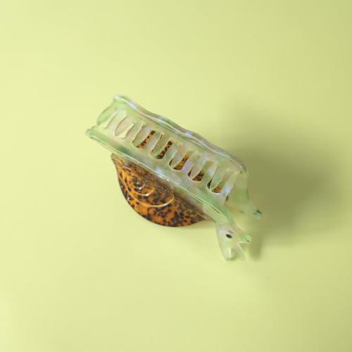 Pinza para cabello pequeña con diseño de caracol verde miniatura 4
