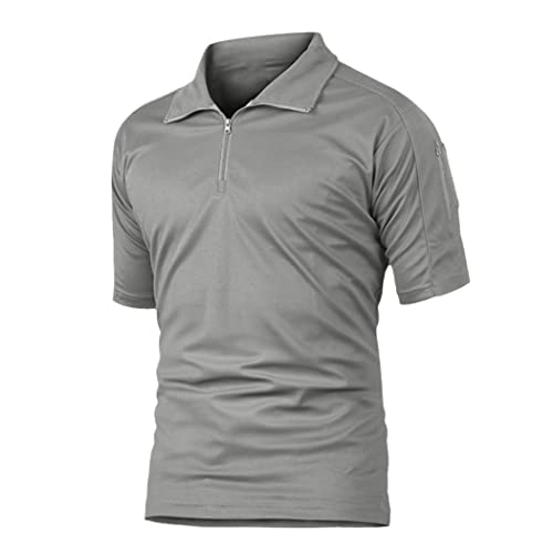 T-shirt d'été militaire pour homme gris clair M de randonnée
