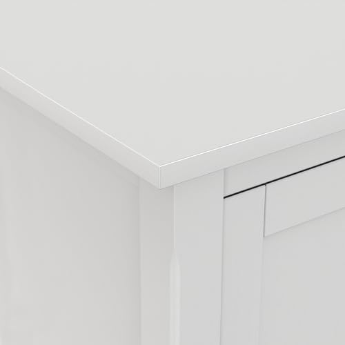 SIMPLIHOME Warm Shaker 72" Wide Solid Wood TV Stand in White by SIMPLIHOME - Used condition - Image 6
