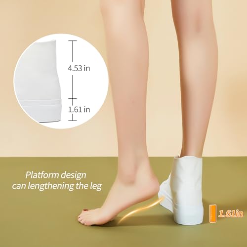 POVOGER Platform Sneakers for Women Fashion High Top Canvas Shoes White Womens Platform Shoes Casual Lace Up Mid Top Shoes2