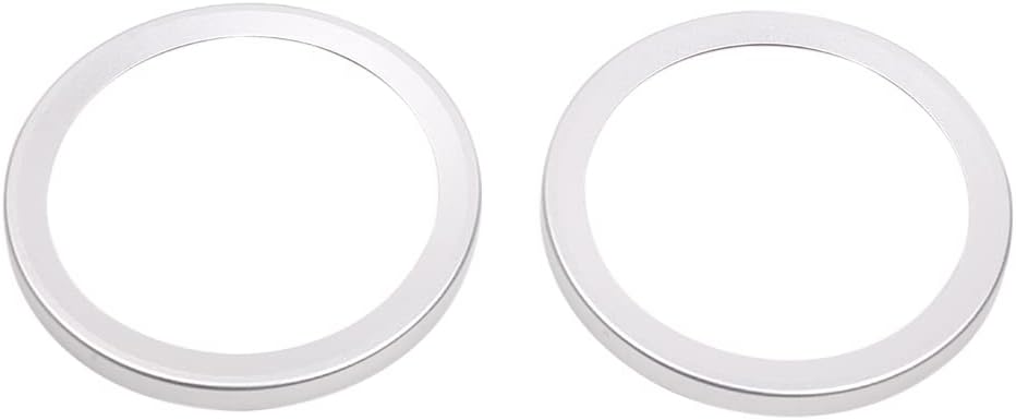 PIUGILH for H2 Car Audio Speaker Rings Anodized Aluminum Rear Seat Loudspeaker Decorations Circle Trims for Hummer H2 2003-2007 (Silver)