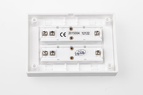 HUBER Aufputz Klingeltaster 2 fach aus Polystyrol - Türklingelknopf mit Namensschild beleuchtet - Haustürklingel Aufputz aus Kunststoff - Klingel Haustür 2 fach