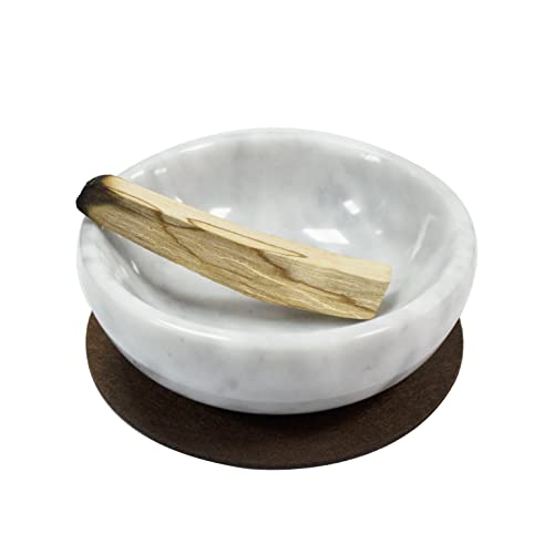 Marble Incense Holder, Incense Holder For Sticks, Incense Sticks Holder, Palo Santo Holder, Smudge Bowl, Sage Bowl, Sage Holder, Marble Bowl (White) #TOP3