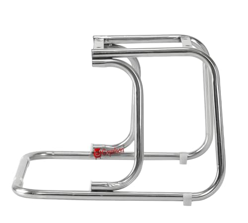 Image of GOYALSON Home Exclusive Visitor Study Reception Chair with Arm Rest and Heavy Frame with Cushioned Seat Back (1, Only Frame, SS 303 Stainless Steel Frame)