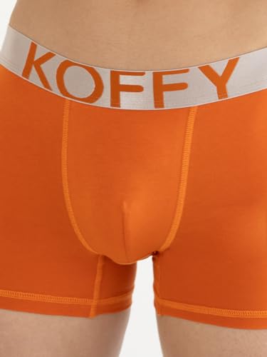 Image of KOFFY Men's Malleable Cotton Lycra Long Trunk with Minus Cutting Pouch and Moisture Wicking Properties