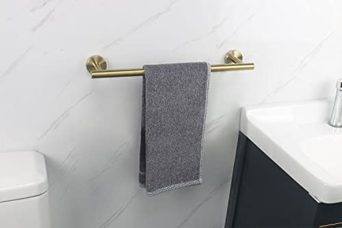 Tocten Bath Towel Bar - Thicken Sus304 Stainless Steel Bathroom Towel Holder, Towel Rod For Bathroom Heavy Duty Wall Mounted Towel Rack Hanger (16In, Gold) #TOP1