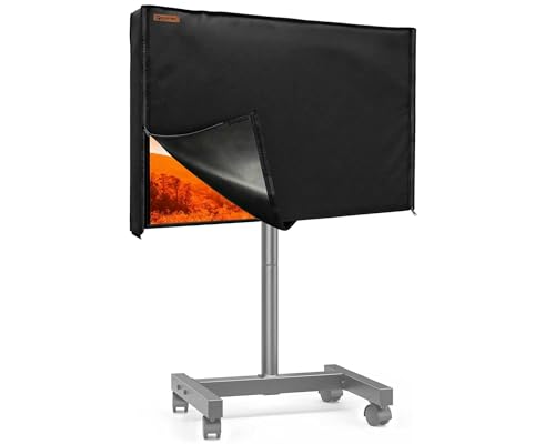 Cover For 30-32 Inch, Waterproof Outdoor Tv Cover For Stand Mount, Television Screen Protector With Side Zipper Access For Outside Mobile Tvs Cart With Floor Standing Base