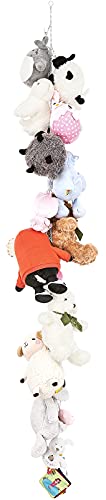 Image of Mkono Metal Stuffed Animal Storage Chain, 20 Clips Organizer Hanger for Kids Toy, Display Holder for Nursery Play Room, 76 inches, White