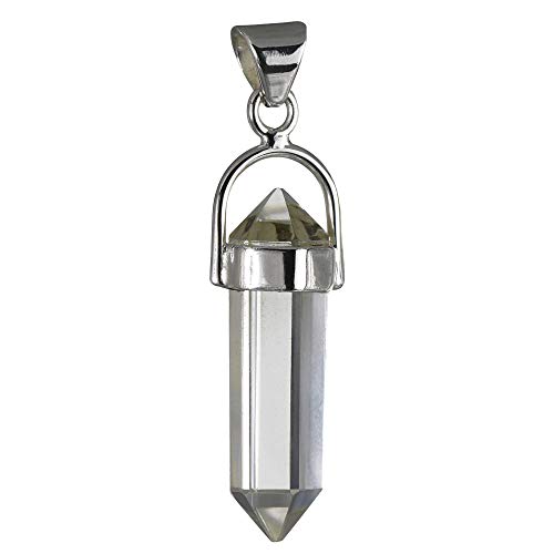 Pendentif en cristal de roche argenté pour un cadeau mémorable avec étui