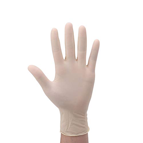 AJAC Disposable Latex Gloves, Touching Screen Rip Resistant Disposable Work Safety Gloves, for Home Cleaning, Box of 100Pcs, M