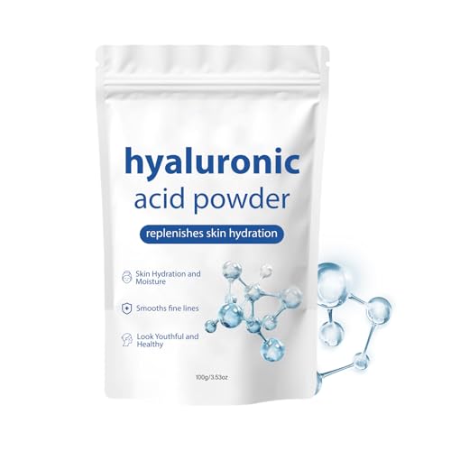 Polvo de ácido hialurónico, 60 g, polvo de cara hidratante para mujeres, la piel, repara los poros, promueve el brillo natural, admite la rutina de cuidado de la piel