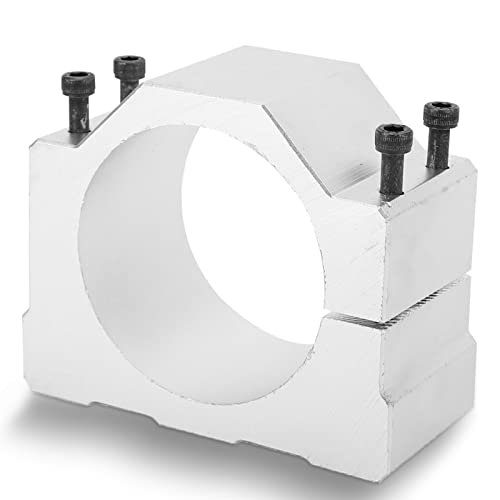 CNC Motor Bracket, Aluminum Spindle Motor Mount Bracket Clamp with Screws Tool Set for Spindle CNC Engraving Millng Machine(80MM Clamp)